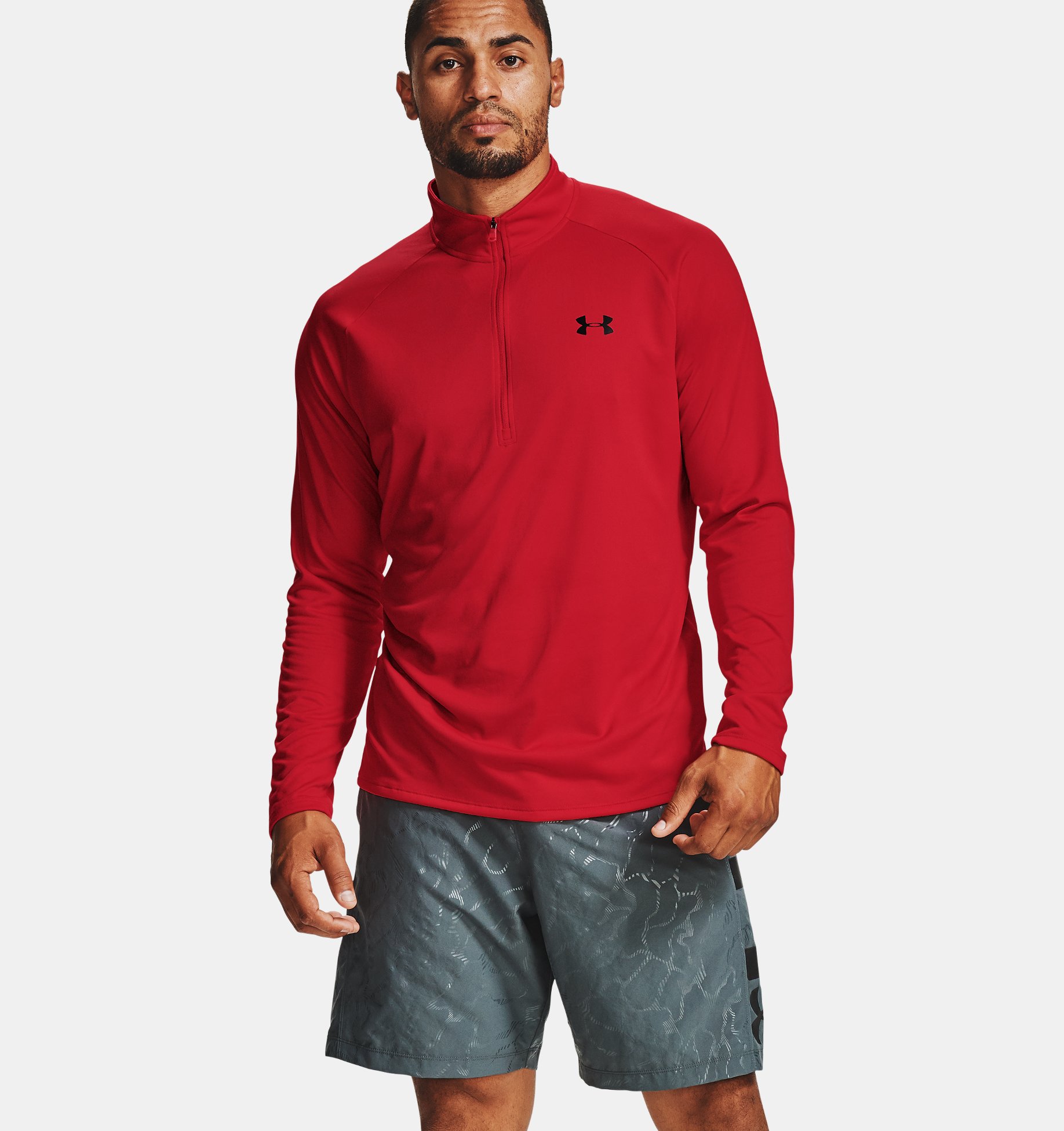 Under Armour Mens Tech 2.0 Long-Sleeve Sporty and Breathable Warm Up Top with Anti-Odour Technology Quick-Drying Zip Up Top for Men 